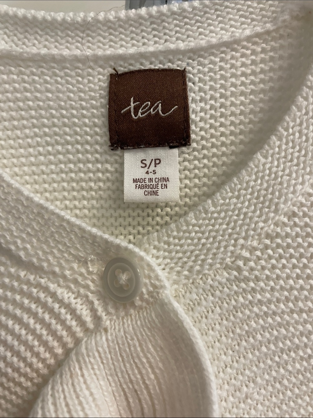 Tea Collection Cream Ruffle-Front Cropped Cardigan - Picture 2 of 2